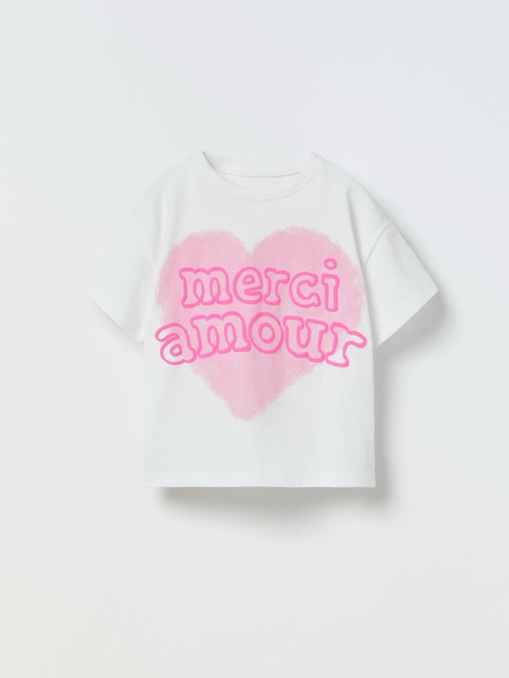 NWT Zara 9-12m short sleeve shirt top with textured fluorescent heart amour